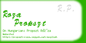 roza propszt business card